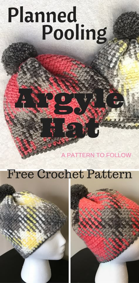 This Planned Pooling technique looks like so much fun.... Wouldn't this hat look great on the ski slopes?  Fun free crochet hat pattern Color Pooling Crochet, Crochet Color Pooling, Crochet Planned Pooling, Planned Pooling Crochet, Crochet Pooling, Pooling Crochet, Color Pooling, Free Crochet Hat Pattern, Planned Pooling