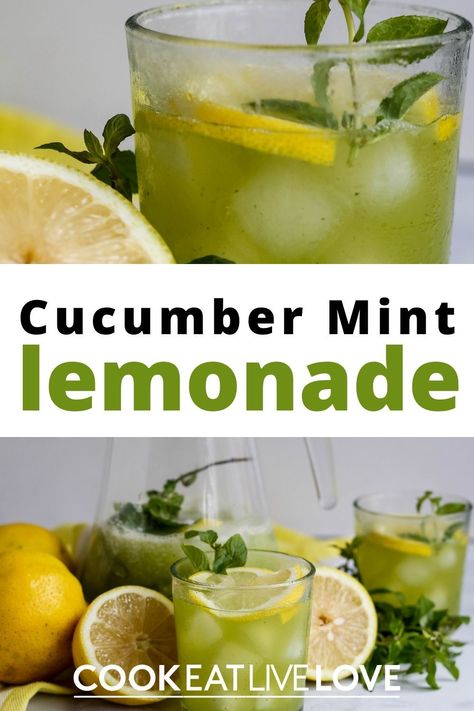 Juice With Cucumber, Cucumber Juice Recipes, Lemonade Cucumber Drink, Cheesecake Factory Cucumber Lemonade Recipe, Cheesecake Factory Cucumber Lemonade, Mint Drinks Healthy, Mint Summer Drinks, Juicing Recipes With Mint, Fresh Squeezed Juice Recipes