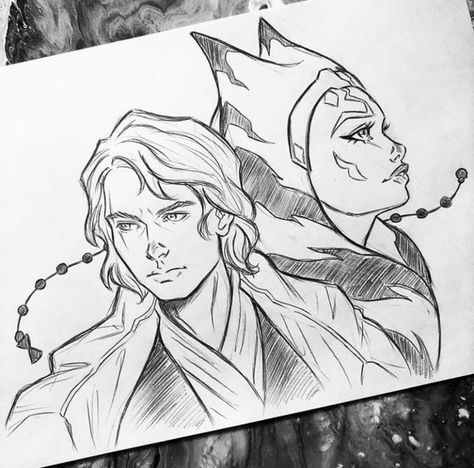 Ahsoka Drawing, Star Wars Sketches, Star Wars Art Drawings, Dinosaur Tattoo, Star Wars Painting, Star Wars Background, Star Wars Anakin, Star Wars Books, Star Wars Ahsoka