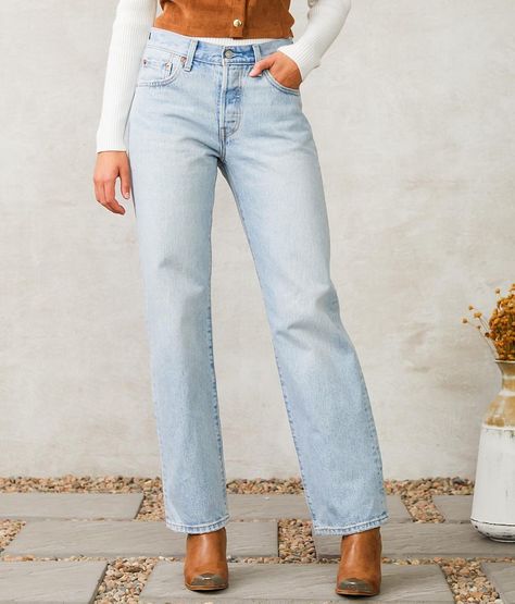 Levi's® Premium 501® '90s Jean - Women's Jeans in Ever Afternoon | Buckle Summer Straight Jeans Outfit, 100% Cotton Jeans, Levi's 501 90s Women, Levis 501 90s Jeans, Levi’s 501 90s, Womens Jeans 2024, Levis 501 Outfit Street Style, Wife Leg Jeans, Women’s Jeans