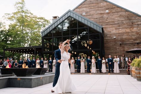 Real Lea-Ann Belter Bride MaKaela + Tony's Romantic Sapphire Creek Winery Wedding | Bridal finery: Lea-Ann Belter Arabella top, Rose skirt (full tulle), and Kate skirt (fitted silk crepe) |bridal shop: Brides by the Falls | image: Birch Tree Photography | hair: Skilled Hands Hairstudio | MUA: Lindsay London | venue: Sapphire Creek Winery & Gardens | coordinator: Jacqueline Jaggers | cake: Kelsey Elizabeth Cakes Sapphire Creek Winery Wedding, Wedding Schemes, Venue Business, Summer Wedding Gowns, Fanfic Ideas, Events Center, Sewing Wedding Dress, Wedding Crashers, St Marys