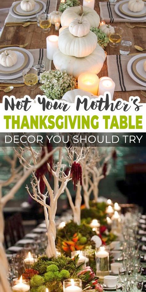 Try something different this year when you go to decorate your Thanksgiving table! Check out this post for some great ideas and inspiration for table decor this Thanksgiving! Thanksgiving Tablescapes Ideas Elegant, Combine Thanksgiving And Christmas Decor, Thanksgiving Decorating Ideas Diy, Thanksgiving Long Table Decor, Thanksgiving Buffet Table Decor, Ideas For Thanksgiving Table, Thanksgiving Table Decorations Ideas, Thanksgiving Tablescapes Ideas, Decorating For Thanksgiving