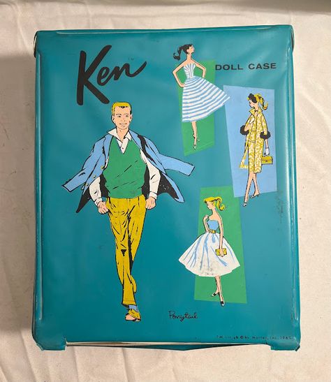 Ken Dolls, Yellow Case, Doll Case, Barbie Doll House, Barbie Vintage, Curio Cabinet, Ken Doll, Toy Collector, Doll Play