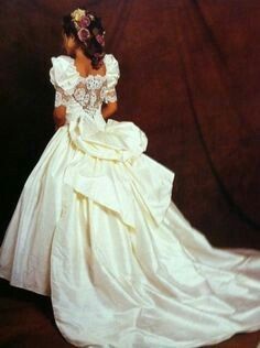 Forget Southern Bells...bring on the Steel Magnolias! | 1980s ... Wedding Dresses 80s, High Neck Lace Wedding Dress, 90s Wedding Dress, Lace Princess Wedding Dresses, Fairy Wedding Dress, Steel Magnolias, Bow Wedding Dress, Wedding Dress With Veil, Silk Wedding Dress