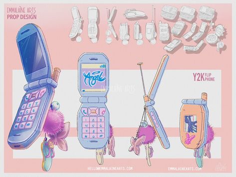 Y2k Flip Phone, Proof Of Concept, Drawing Heads, Phone Art, Flip Phone, Flip Phones, Funny Drawings, Prop Design, School Projects