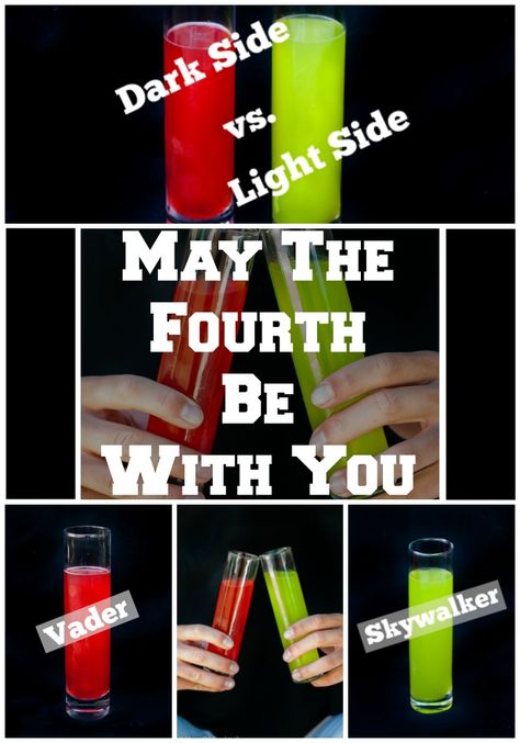 Star Wars Cocktails that are perfect for May The Fourth Be With You celebrations.  Choose the Vader or the Skywalker Star Wars Inspired Drinks, Star Wars Shots, Star Wars Alcoholic Drinks, Star Wars Drinks Cocktails, Star Wars Party Ideas For Adults, May The Fourth Be With You Party, Birthday Party Food For Adults, Star Wars Cocktails, Star Wars Movie Night