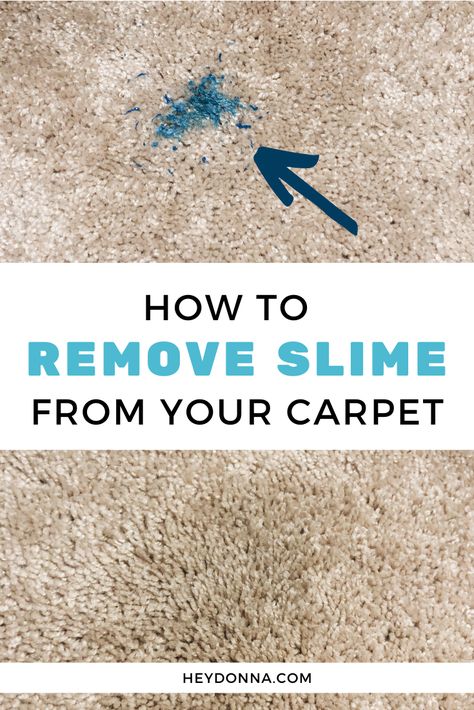 Slime is all fun and games until someone spills the slime on the carpet! 
This post walks you through the process to remove any slime from your carpet and most other fabrics. 

#slimemaking #cleaninghack #momtips #homemakingtips How To Remove Slime From Fabric, Remove Slime From Carpet, Get Slime Out Of Carpet, Diy Stain Remover, Stain Remover Carpet, Deep Cleaning Hacks, Laundry Stain Remover, Blue Slime, Slime For Kids