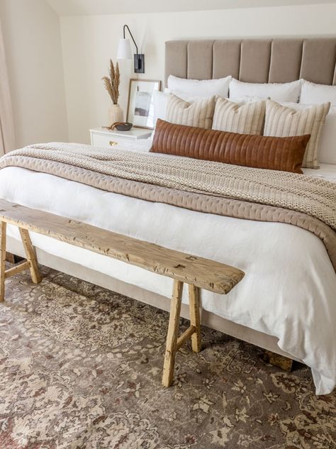 Earthy Neutral Guest Bedroom – One Room Challenge – Week 6 - Hamilton Park Home Bedding Refresh, Neutral Guest Bedroom, Modern Guest Bedroom, Small Guest Bedroom, Neutral Bedroom Decor, Earthy Bedroom, Bedroom Reveal, Neutral Bedrooms, Guest Bedroom Decor