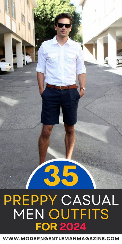 Elevate your casual wardrobe with these 35 cool preppy men's fashion outfits! Discover stylish and versatile looks to keep you sharp and sophisticated in your day-to-day attire. #PreppyStyle #MensFashion #CasualOutfits Men Preppy Outfits, Preppy Mens Outfits, Preppy Outfits Men, Mens Preppy Outfits, Preppy Man, Fashion Casual Outfits, Preppy Clothing, Men Fashion Casual, Preppy Men