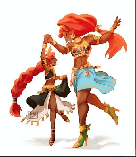 Urbosa Botw Fanart, Legend Of Zelda Riju, Zelda Totk Riju, Link And Urbosa, Urbosa X Zelda, Lady Riju, Urbosa Breath Of The Wild, Urbosa Fanart, Gerudo Women