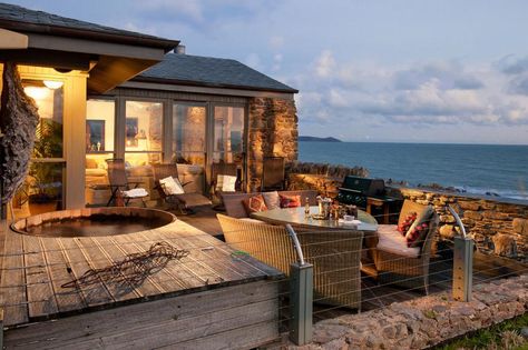 Luxury Holiday Rentals Cornwall | Beach House Cornwall Cottages England, Cornwall Cottages, Cornish Beaches, Cornwall Beaches, Seaside House, Luxury Beach House, Luxury Cottage, House By The Sea, Beach Hut