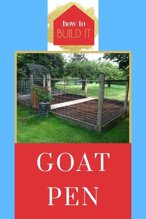 Howtobuildit.org can help you with some goat pen ideas. Try the ideas for fencing and shelters. These DIY ideas are great for backyards, can be cheap, and even made by recycling pallets. Cute ideas to keep your goat safe. Read the article for more information. Goat Pen Ideas, Goat Fence, Old Trampoline, Goat Pen, Small Barns, Female Goat, Cattle Panels, Pen Ideas, Farm Nursery