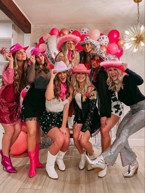 Nashville Bachelorette Trip Outfits, Disco Cowboy Bachelorette Outfit, Space Cowgirl Costume Bachelorette Party, Disco Rodeo Bachelorette Outfit, Cowgirl Disco Bachelorette Party Outfits, Bachelorette Party Outfit Cowgirl, Cowboy Hen Party Outfit, Space Cowgirl Birthday Party Outfit, Space Cowgirl Bachelorette Party Outfit