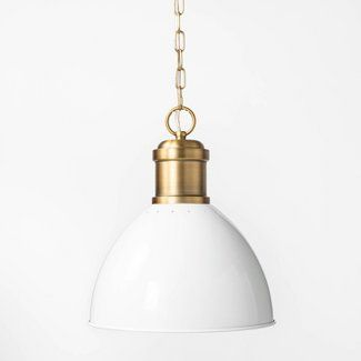 Threshold designed with Studio McGee : Target Mcgee Target, Shea Mcgee, Studio Mcgee Target, Dome Pendant Lighting, Metal Pendant Light, White Brass, Kitchen Pendants, Studio Mcgee, Metal Lighting