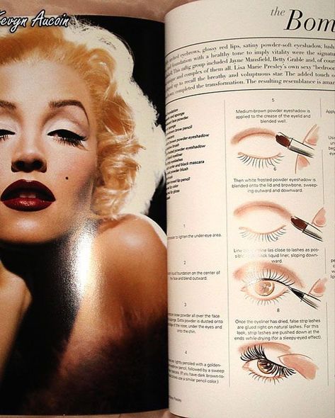 October 1997 Lisa as Marilyn Monroe and Mary Tyler Moore for The 1999 Kevyn Aucoin book called “Making Faces” 📸 by Herb Ritts Marilyn Monroe Eyebrows, Marilyn Eyeliner, Marilyn Makeup Tutorial, Marilyn Monroe Eyeliner, Marilyn Monroe Lashes, Marilyn Monroe Makeup Products, Kevyn Aucoin Making Faces, Kevin Aucoin, Marilyn Monroe Makeup