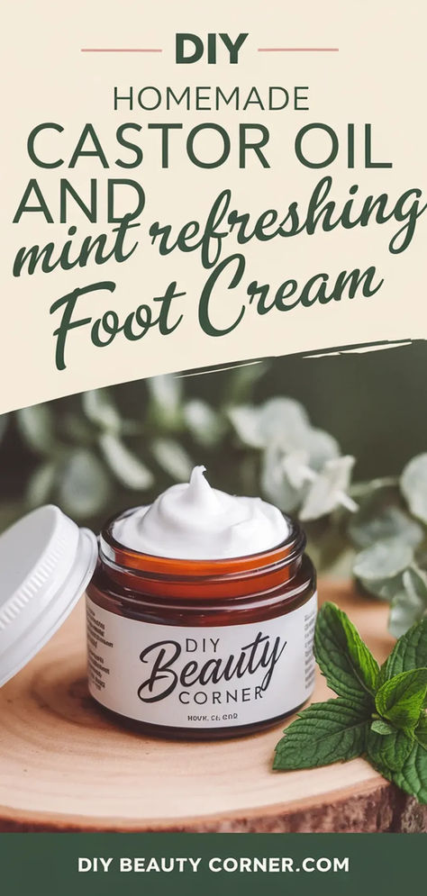 Homemade Castor Oil and Mint Refreshing Foot Cream: Revitalize Your Feet Naturally Castor Oil Lotion Recipe, Homemade Foot Cream, Benefits Of Castor Oil, Homemade Lotions, Castor Oil Benefits, Homemade Skincare, Lotion Recipe, Skincare Recipes, Homemade Lotion