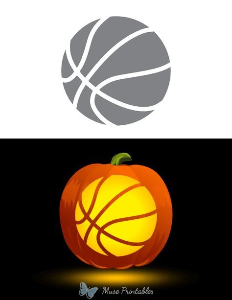 Volleyball Pumpkin, Basketball Pumpkin, Pumpkin Inspo, Pumpkin Stencils Free, Pumpkin Carving Ideas, Pumpkin Stencil, Basketball Ball, Free Stencils, Carving Ideas