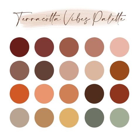 Terracotta Palette, Color Palette For Procreate, Terracotta Color Palette, Paint Color Inspiration, House Color Palettes, Color Crush, Procreate App, Colour Board, Colour Schemes