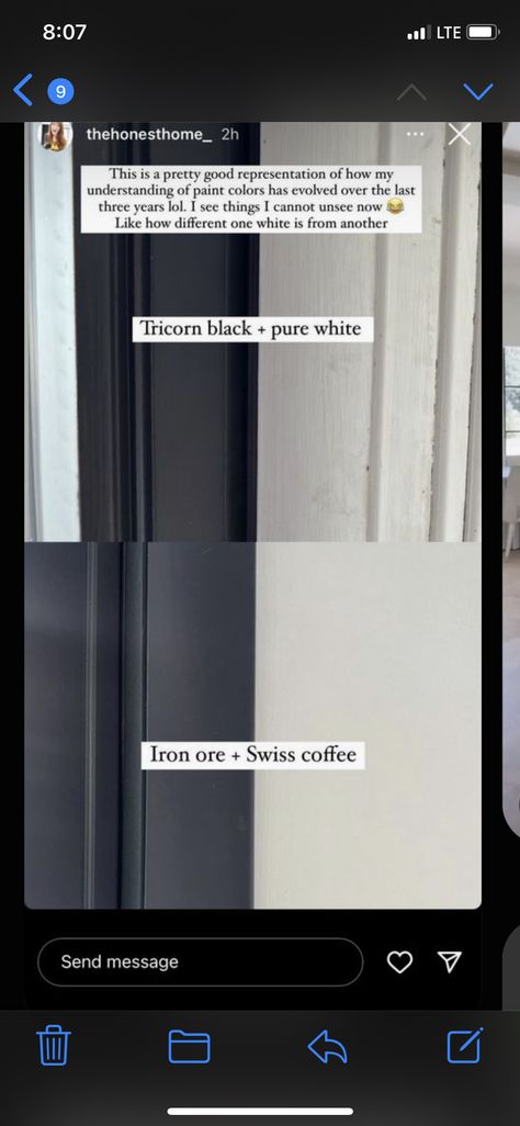 Iron Ore With White Trim, Iron Ore Exterior House With White Trim, Iron Ore Office, Iron Ore Exterior House, Barnhouse Kitchen, Cottage Colors, Paint Color Combos, Barndominium Interior, Flip House