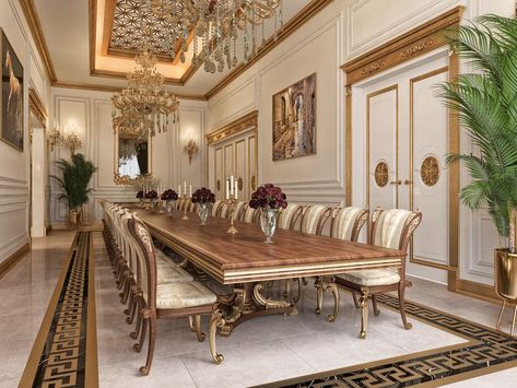 Luxury Mansions Interior, Luxurious Dining Room, Dining Room Accessories, Luxury Dining Room, Elegant Dining Room, Mansion Interior, Luxury Homes Interior, Luxury Dining, Luxury House Designs