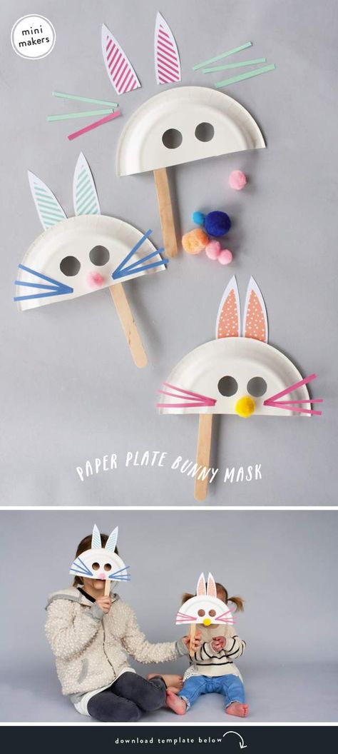 24 Easter Bunny Crafts for Toddlers, Preschoolers, Kindergartners & First Graders Paper Plate Bunny, Childcare Crafts, Bunny Masks, Boys Crafts, Plate Crafts For Kids, Preschool Easter, Preschool Spring, Easter Crafts Preschool, Easter Crafts For Toddlers