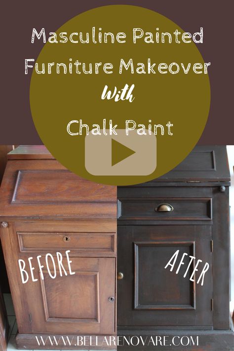 Do you want to create a more masculine painted furniture? I will show you a simple and easy way to create a beautiful and more masculine piece. #bellarenovare #paintedfurniture #brownpaintedfurniture #dixiebellepaint #masculinefurniture Masculine Furniture Makeover, Masculine Furniture, Dark Paint, Dixie Belle Paint, Wood Dresser, Painting Furniture Diy, I Will Show You, How To Distress Wood, Furniture Projects