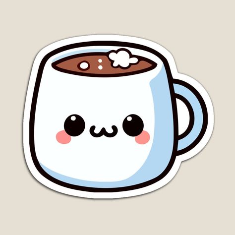 Get my art printed on awesome products. Support me at Redbubble #RBandME: https://www.redbubble.com/i/magnet/Cute-Kawaii-Hot-Chocolate-Mug-Adorable-Winter-Drink-by-Akioos/161705057.TBCTK?asc=u Kawaii Chocolate, Kawaii Mug, Winter Drink, Inktober 2024, Sticker Inspo, Chocolate Caliente, Winter Drinks, Hot Chocolate Mug, Pretty Designs