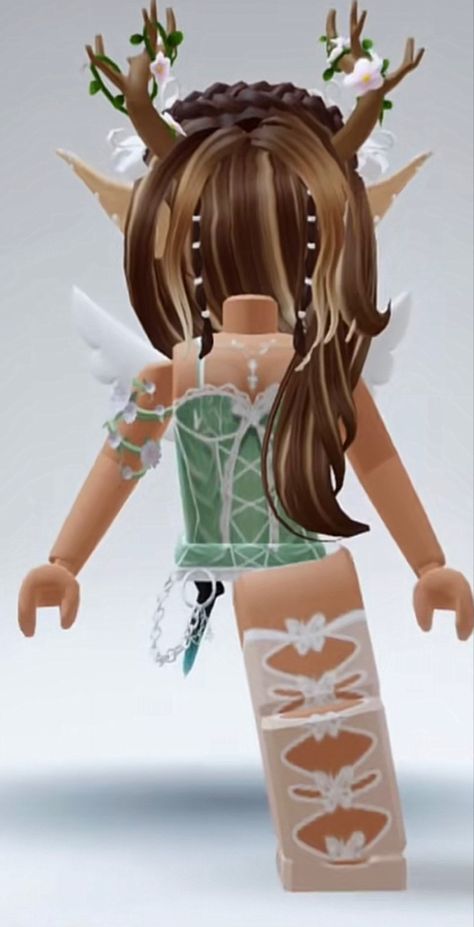 Deer Outfit, Avatar Animals, Roblox Image Ids, Blue Avatar, Elf Characters, Green Princess, Free House Design, Y2k Outfit Ideas, Girl Elf