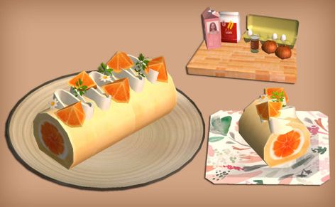 Orange Roll Cake, Sims Food, Sims 2 Games, Orange Rooms, Orange Rolls, Fruit Icons, Kimchi Fried Rice, Crab Rangoon, Sims 4 Expansions