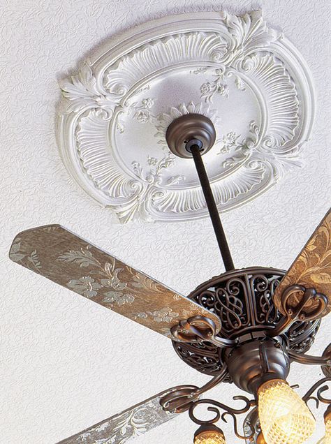 decotative ceilng medallion with ceilng fan  - #decor #interiors #medallions #ceilingmedallions #ceiling #ceilingdecor Ceiling Medallions With Fan, Ceiling Medallion Ceiling Fan, Ceiling Fan Decor, Fan Ceiling Design, Ceiling Fan With Medallion, Ceiling Fan Medallion, Indian Style, Gypsum Decoration, Rustic Ceiling Fan