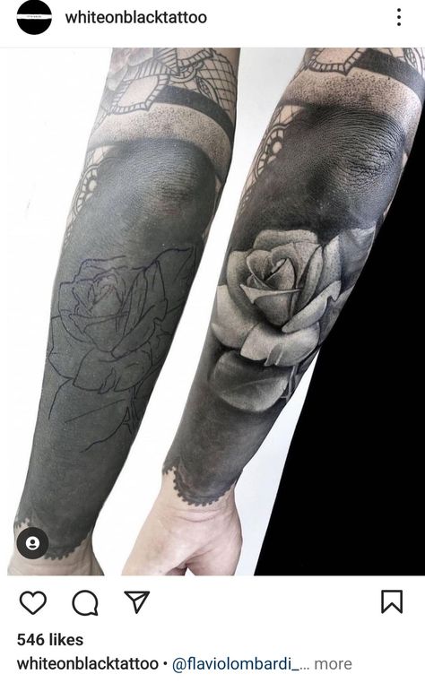 White Over Black Tattoo, Arm Cover Up Tattoos, Tatuaje Cover Up, Black Sleeve Tattoo, Tattoos About Mom, Magic Tattoo Ideas, Mangas Tattoo, Tattoos Dragon, Tattoo White