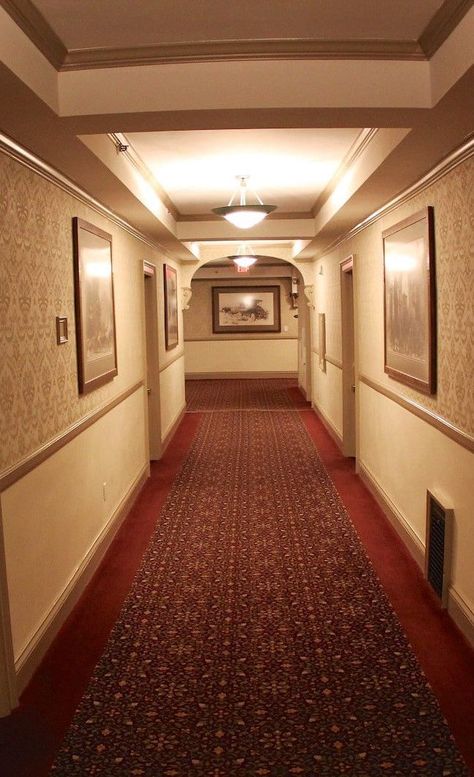 Haunted hall in Stanley Hotel. Photo: daveynin Overlook Hotel Aesthetic, Vintage Hotel Room Aesthetic, Haunted Hotel Aesthetic, Alligator Aesthetic, The Shining Aesthetic, Gothic Hotel, Creepy Hotel, Shining Aesthetic, 1920s Hotel