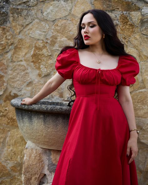 Before my trip to Spain, I decided to create a trial version of the red "Eva" dress and take it with me. Spain, to me, is the embodiment of the color red: flamenco, wine, spicy food, hot days and nights, passion, and the fire of love. I’m always inspired by the local people — not only are they welcoming, but they are also incredibly stylish, especially the older generation, always smiling. The dress received so many compliments and "qué guapa" (how pretty) on the streets that I knew — the red... Midi Corset Dress, Fire Of Love, Trip To Spain, Red Dress Sleeves, Always Smiling, Aesthetic Galaxy, Posture Support, Corset Boning, Eva Dress