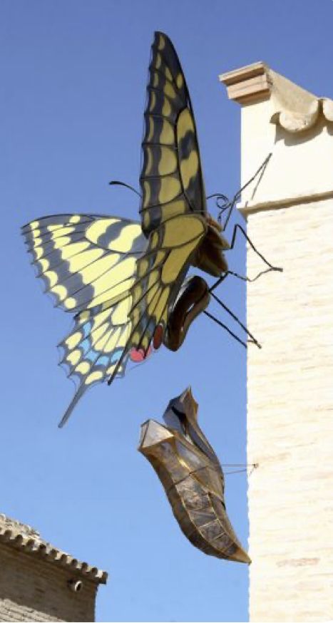 Butterfly Garden Art, Butterfly Sculpture, Butterfly Metamorphosis, Chicago Artists, Seville Spain, Water Ripples, Insect Art, Art Impressions, Outdoor Sculpture