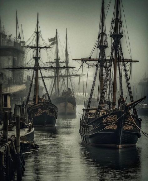 Pirate Port, Ghost Ship Art, Pirate Core, Writing Aesthetics, Ship Aesthetic, Pirate Aesthetic, Pirate Ship Art, Ship Of The Line, European Aesthetic