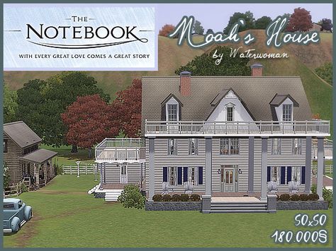 The Notebook – Noah’s Haus | Home akisima The Notebook House, Sims 3 Houses Plans, Notebook House, Sims Funny, Famous Houses, Horse Ranch, House Blueprints, The Notebook, Ryan Gosling