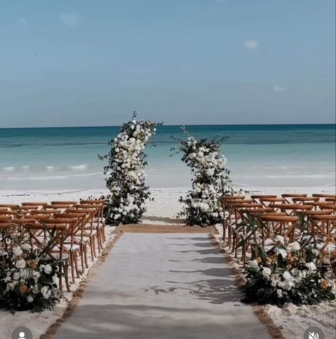 Wedding Ceremony Without Arch, Beach Backdrop Wedding, Beach Wedding Walkway, White Beach Wedding, Wedding Alter Beach, Beach Ceremony Decor, Beach Wedding Alter, Beach Wedding Aisle, Boracay Wedding