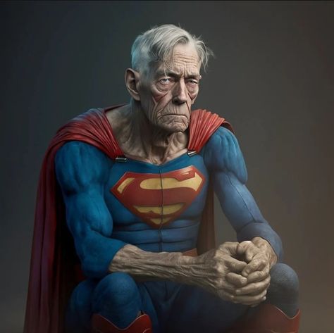 Old Superman, Realistic Cartoons, Superman Art, Funny Caricatures, Cartoon Character Pictures, 웃긴 사진, Man Of Steel, Superhero Art, Spell Book