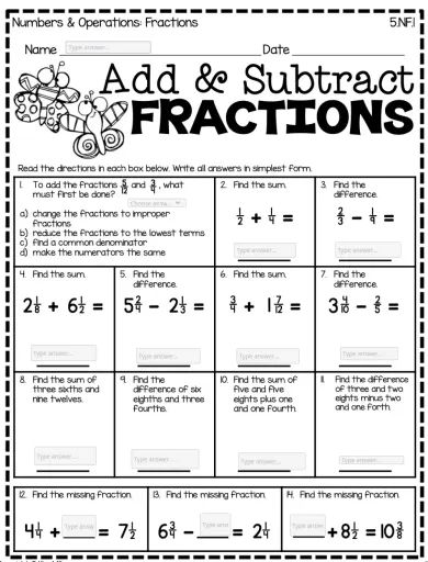 Fractions With Unlike Denominators, Subtract Fractions, Add And Subtract Fractions, Everyday Math, Adding And Subtracting Fractions, Improper Fractions, Subtracting Fractions, Math Intervention, Teaching Lessons