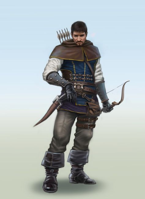 Evgeniy Nesterenko Ranger Rpg, Rpg Npc, Archer Characters, Pathfinder Rpg, Fantasy Portraits, Human Male, Dungeons And Dragons Characters, Fantasy Male, Fantasy Armor