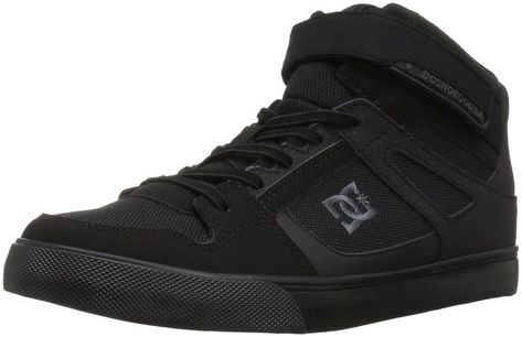 Boy's Pure High Top EV Skate Shoes With Ankle Strap and Elastic Laces Hook And Loop Tape, Skate Shoe, Shoe Black, Dc Comic, Unisex Shoes, Dc Shoes, Elastic Laces, Girls Sneakers, Water Shoes