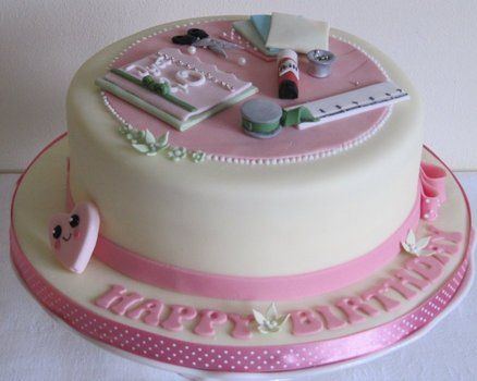 Craft Cake  Cake by Just Because CaKes Brave Birthday Party, Girly Theme, Cake Themes, Craft Cake, 40th Birthday Cake, 40th Birthday Cakes, School Learning, Birthday Cakes For Women, Cakes For Women