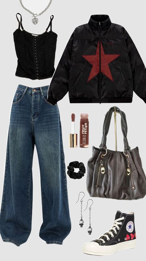 #grunge #ootd #aesthetic #school #outfit #grungeaesthetic #girly #grungeoutfits #grungecore #aesthetic #schooloutfit Grudge Aesthetics Outfits, Grunge Concert Outfit, Girly Grunge Outfits, Grudge Aesthetics, Grungecore Aesthetic, Outfit Ideas For School Winter, Grunge Ootd, Billie Concert, Aesthetic School