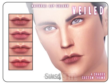 Some natural looking non-glossy lips with a little amount of chapped-ness for males and females.  Found in TSR Category 'Sims 4 Male Lipstick' Toddler Hairstyles Boy, Color Veil, Makeup Cc, Sims 4 Cc Skin, Natural Lip Colors, Skin Mask, Basic Makeup, Male Makeup, Chapped Lips