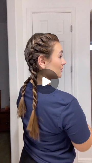 Bri Bri on Instagram: "Another day, another hairstyle   #hairstyle #hairtutorial #nurse #nursehair #nursehairstyle #fiveminutehairstyle" Hairstyles For Work Nurse, Nursing Hairstyles Updo, Hair For Nurses Hairstyles, Nurse Curly Hairstyles, Nurse Headband Hairstyles, Work Hairstyles For Long Hair Nurse, Labor And Delivery Hairstyles, Hairstyle For Nurses, Nursing Hairstyles Easy