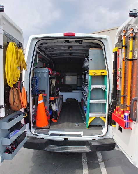 Customer Matt did a great job with his work van. He attached two System X Pegboards to the inside doors of his van and has securely attached all his most used tools to them. Nice work Matt. Electrician Van Organization, Work Van Organization, Work Van Organization Ideas, Electrician Van, Work Truck Organization, Work Truck Storage, Utility Van, Milwaukee Tool Box, Van Organization