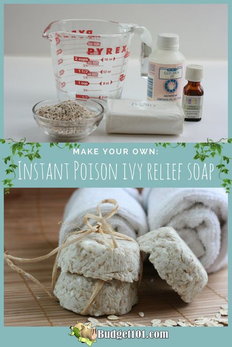 Instant Relief Poison Ivy Soap | How to Clear Up Poison Ivy Rash Fast Poison Ivy Relief, Poison Ivy Remedies, Poison Ivy Rash, Diy Medicine, Poison Oak, Magickal Herbs, Menthol Crystals, Scratch Recipes, Soap Making Recipes