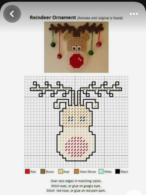 Reindeer Plastic Canvas Patterns, Plastic Canvas Magnets, Needlepoint Magnets, Reindeer Crafts, Canvas Door Hanger, Beaded Ornament Covers, Santa Cross Stitch, Cartoon Canvas, Holiday Garland