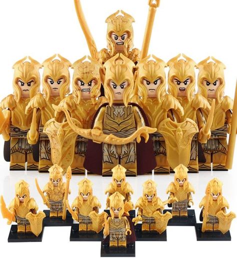 Lord+of+the+Rings+High+Elves+Elven+Soldiers+Guard+Archer+Warrior+Minifigure+Compatible+Lego+Hobbit Lord Of The Rings Lego, Lego Lord Of The Rings, Lego Hobbit, Helms Deep, Sly Cooper, Lego Medieval, Lotr Elves, Lego Knights, Elf Warrior