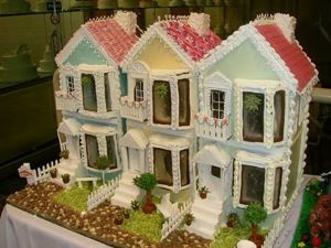 Gingerbread Victorian Townhomes Edible Architecture, Gingerbread House Pictures, Gingerbread Art, Gingerbread Creations, Cool Gingerbread Houses, All Things Gingerbread, Sugar Plums, Gingerbread Decor, Gingerbread House Cookies